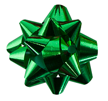 Бант Звезда, Зеленый, Металлик, 7,6см