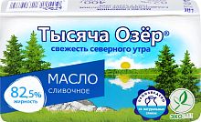Масло сливочное несоленое Тысяча Озер 82,5%, 400гр