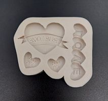 Молд Сердце 4в1, силикон 9*8см