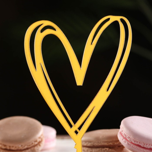 Топпер Сердце золото