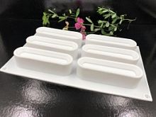 Форма Siliko Эклер 120х33х30мм 6в1шт, белый силикон