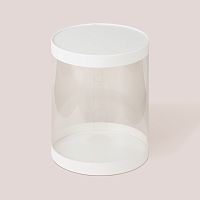 Коробка Тубус 20 см высота 25см, белый/прозрачный