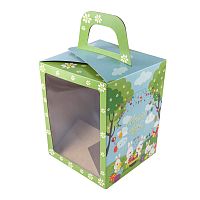 Коробка для кулича Светлой Пасхи, ромашки, 15*15*18см