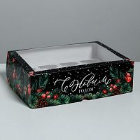 Коробка для 12 капкейков С Новым годом, 25х33х10 см