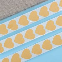 Наклейки крафт в рулоне Сердце,500 шт, 2.5×2.5 см