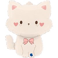 Воздушный шар фольгированный Фигура Кошечка с бантиками, 56см