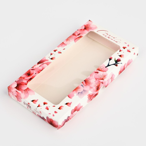 Коробка для шоколада «Сакура», с окном, 16.4 х 8.4 х 1.7 см фото 3 Коробка для шоколада «Сакура», с окном, 16.4 х 8.4 х 1.7 см фото 3