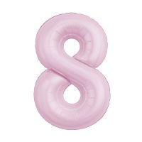 Воздушный шар фольгированный Цифра, 8 Slim, Зефирный розовый, 102см — купить в нашем магазине для кондитеров в Москве