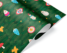 Упаковочная бумага Еловые ветки, 0,7*1м