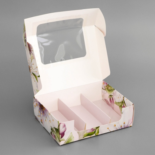 Коробка для 3 эклеров, «Цветочки», 20×15×6 см фото 2 Коробка для 3 эклеров, «Цветочки», 20×15×6 см фото 2
