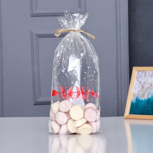 Пакет для сладостей и подарков БОПП, с донной складкой, «Я люблю тебя», 20×35 см