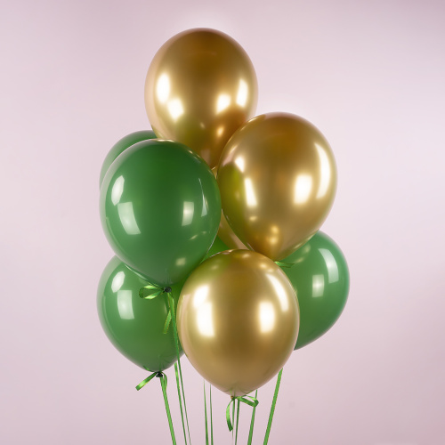 Воздушный шар латексный Темно-Зеленый, пастель фото 2