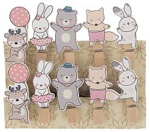 Декоративные прищепки, Веселые зверята, 3,5 см, Ассорти, 10 шт