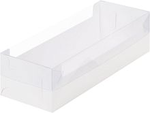 Коробка для рулета 35*11*8см с прозрачной крышкой, белая