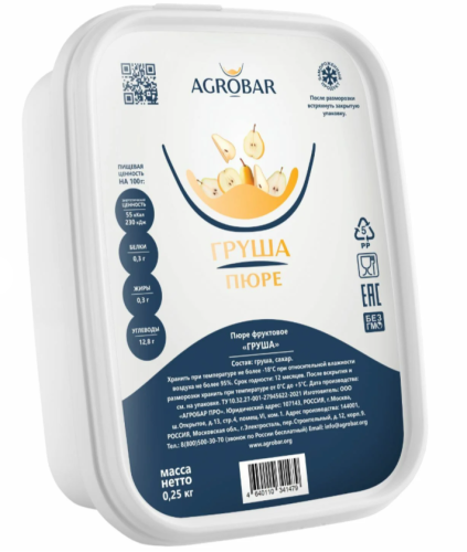Пюре Груша Агробар (Agrobar), 250гр