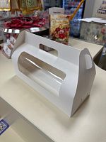 Коробка для рулета 27.5×11×10 см с ручками, белая