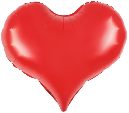 Воздушный шар фольгированный Сердце Люкс, королевский красный, сатин