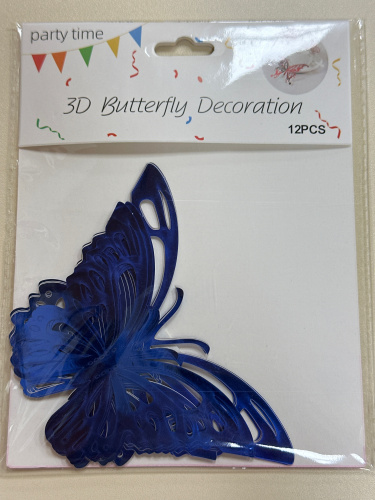 Топпер боковой Бабочки ажурные в асс., пластик 12шт (Китай) фото 5