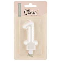Свеча для торта Воздушный шарик, цифра 1, жемчужный перламутр, 4,5*7 см