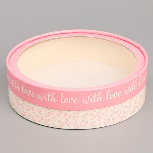 Коробка для макарун, тубус с окном With love 20 х 20 х 5 см фото 3 Коробка для макарун, тубус с окном With love 20 х 20 х 5 см фото 3