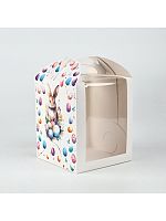 Коробка для кулича Пасхальные яйца, 15×15×18 см