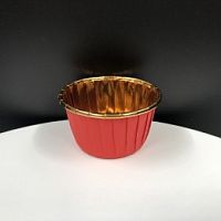 Капсулы с плотным краем 50*40 красные/золотые бумага/ламин 25шт