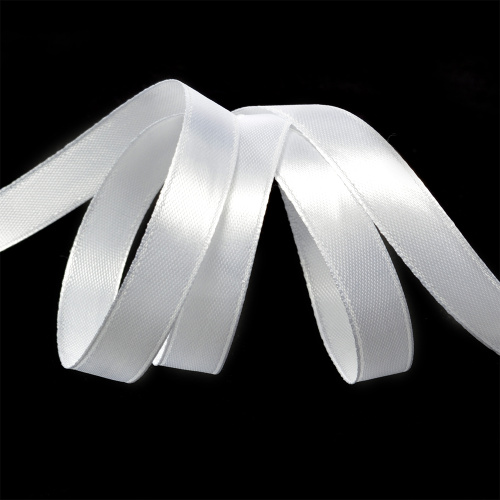 Лента атласная Белый 20мм, 22 метра фото 2