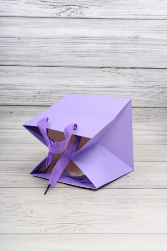 Пакет подарочный КУБИК 16*16*16см, фиолетовый фото 2