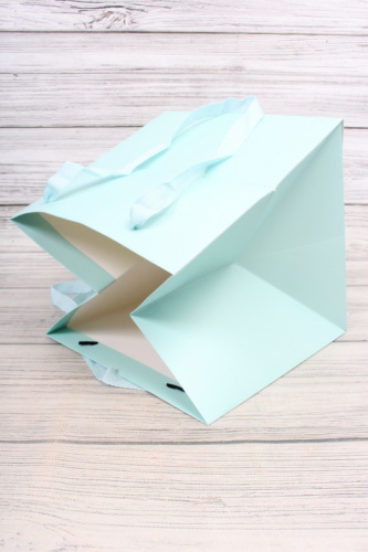 Пакет подарочный КУБ 25*25*25см, голубой фото 2