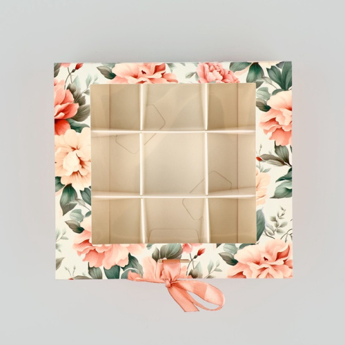 Коробка под 9 конфет с ячейками «Ты прекрасна» 14.5 х 13.5 х 3.5 см фото 2 Коробка под 9 конфет с ячейками «Ты прекрасна» 14.5 х 13.5 х 3.5 см фото 2