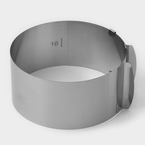 Форма для выпечки кольцо раздвижное с ручками и разметкой от 15 до 30 см, высота 8,5см