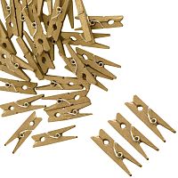 Декоративные мини прищепки, 3 см, золото, 24 шт