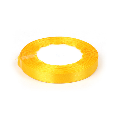 Лента атласная Желтая 12мм, 22 метра фото 2 Лента атласная Желтая 12мм, 22 метра фото 2