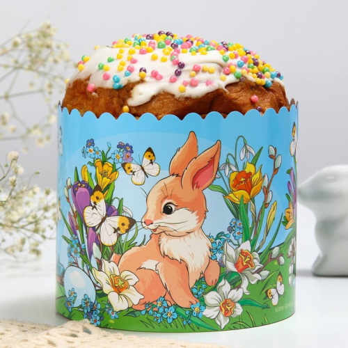 Ободок для кулича Кролики на Пасху, 41.6×10 см