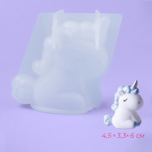 Силиконовый молд «Единорожка», 4,5×3,3×6 см, прозрачный фото 5
