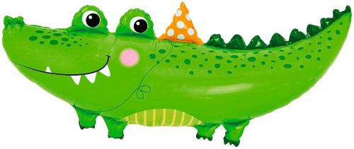 Воздушный шар фольгированный Фигура, Крокодил в колпачке, 97см