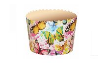 Форма бумажная для кулича Бабочки цветные, 110*85мм, 5шт