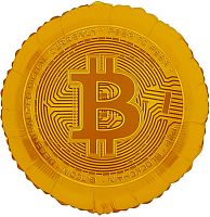 Воздушный шар фольгированный Круг Биткоин