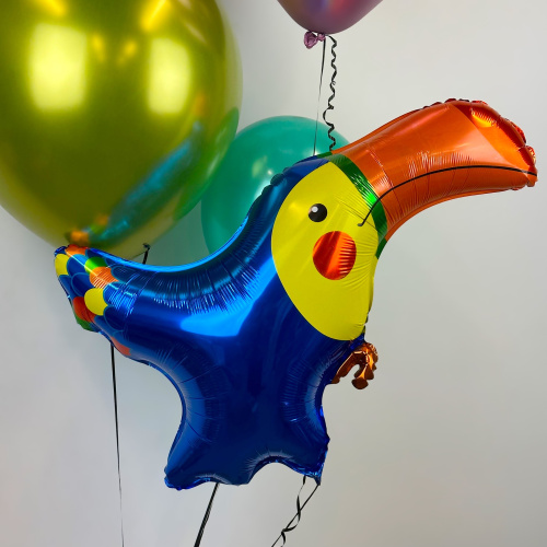 Воздушный шар фольгированный Фигура, Яркий тукан фото 2