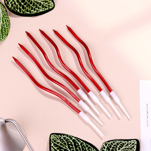 Свечи для торта витые "Серпантин" 6 шт, рубиновые фото 2 Свечи для торта витые "Серпантин" 6 шт, рубиновые фото 2