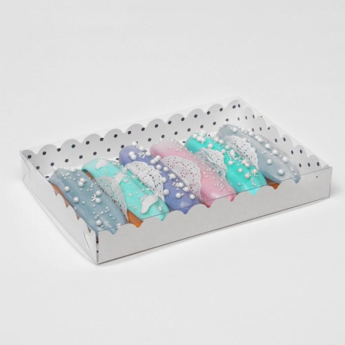 Коробка для печенья «Горох», белая, 22×15×3 см фото 2 Коробка для печенья «Горох», белая, 22×15×3 см фото 2