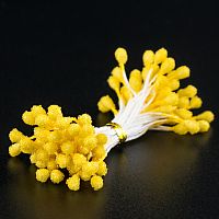 Тычинки на нитке Желтые морозные крупные, 50шт