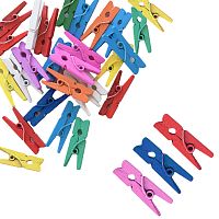 Декоративные мини прищепки, 2,5 см, ассорти, 24 шт