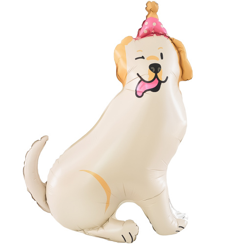Воздушный шар фольгированный Фигура Лабрадор в колпачке, сатин, 1шт фото 2