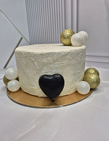 Декор из глазури Сердце черное, 5*5,5см