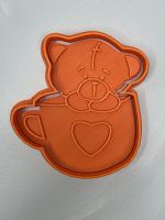 Вырубка с оттиском Мишка в кружке, 9см