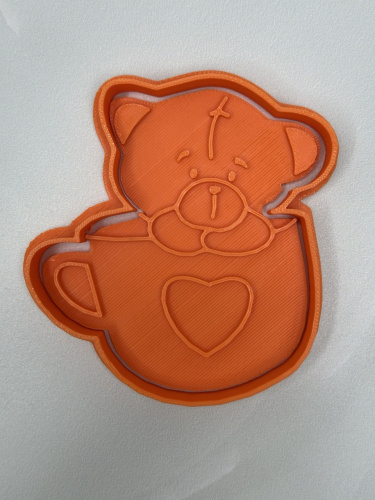 Вырубка с оттиском Мишка в кружке, 9см