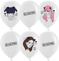 Воздушный шар латексный K-POP Black Pink, белый, пастель, 1шт