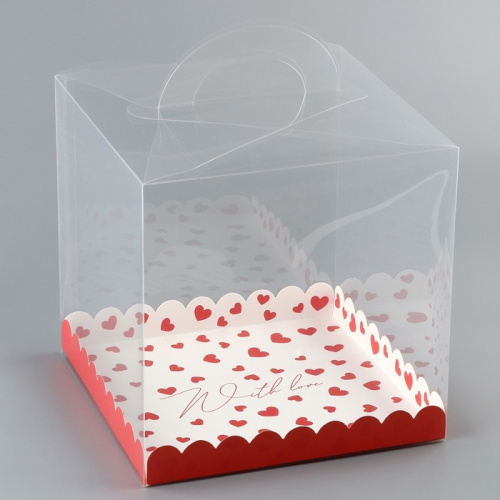 Коробка кондитерская сундук, With love, 20x20x20 см фото 3