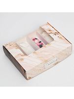 Коробка для 4 эклеров, Мрамор, 20×15×5 см